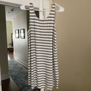 Lulu’s RVCA White, black and blue striped dress or coverup